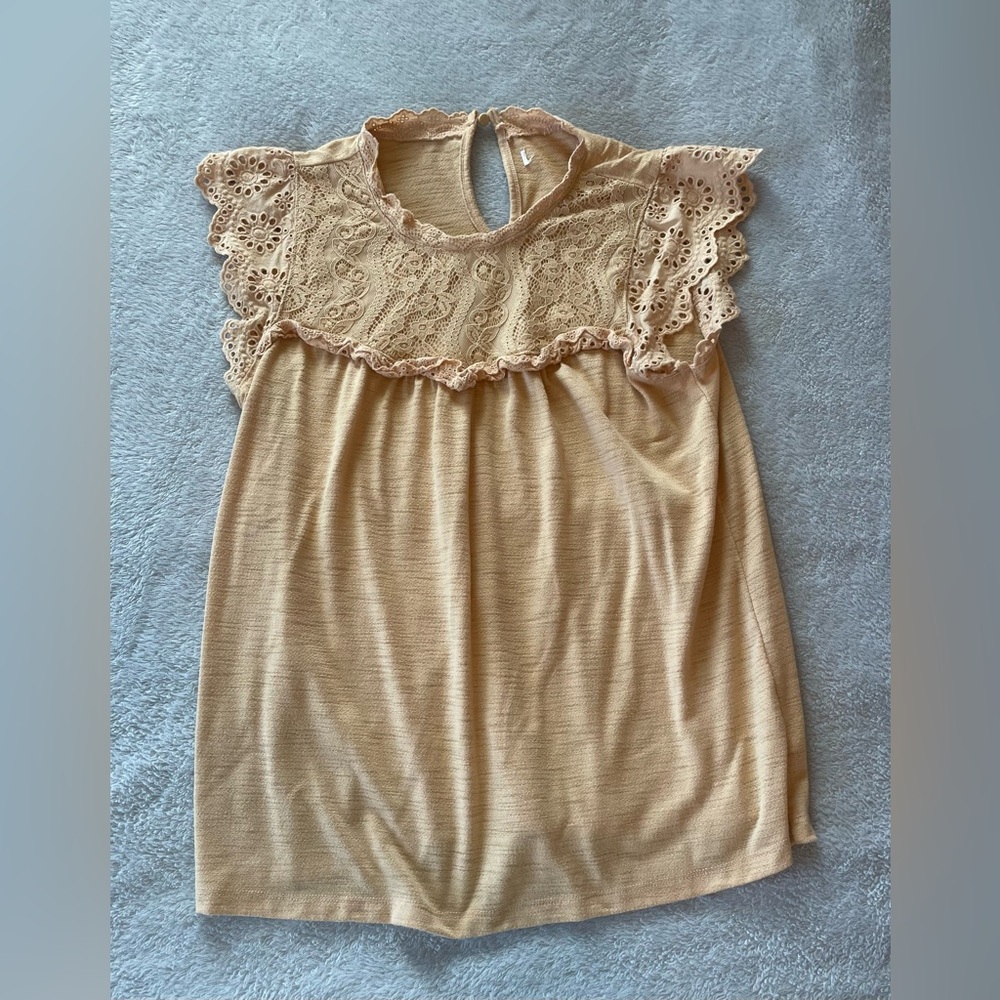 Tan Lacey Blouse